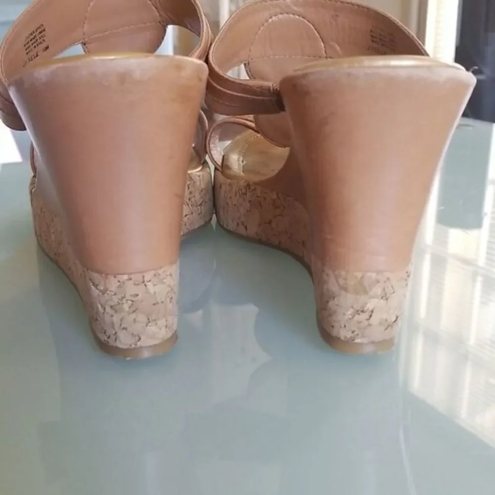 ANTONIO MELANI Jisile Y2K Leather Stone Wedges Coquette Girl Boho Chic Sz 10